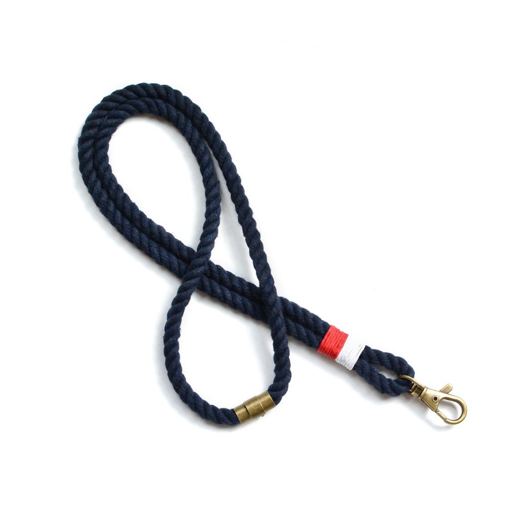 Nautical Rope Lanyard in Navy Blue with Red and White - Helm & Harbor ...