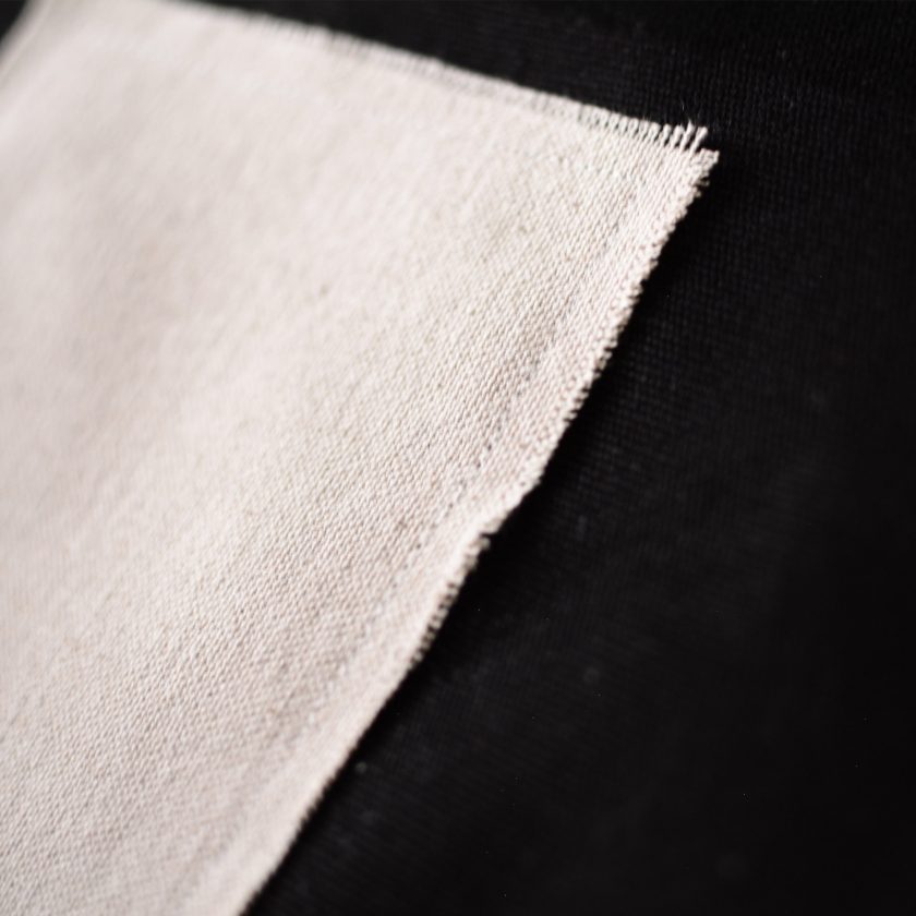 White Swiss Cross Applique on Black Natural Cotton Canvas Flag - Image 2